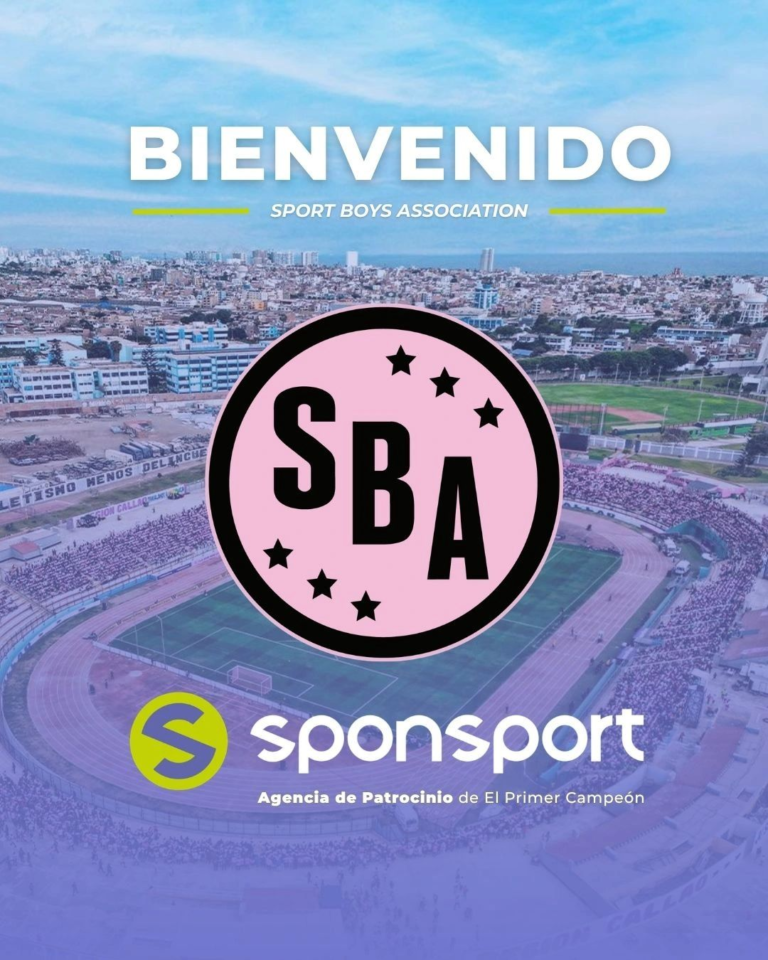 Logotipo de Sponsport junto al escudo del Sport Boys Association en firma de acuerdo